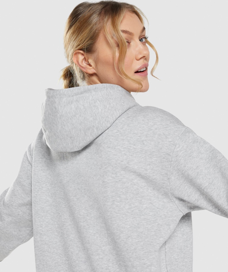 Gymshark Training Oversized Mikina S Kapucňou Svetlo šedá Marl
