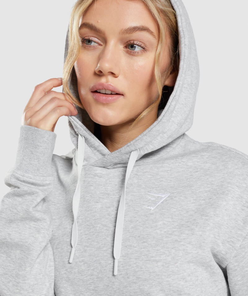 Gymshark Training Oversized Mikina S Kapucňou Svetlo šedá Marl