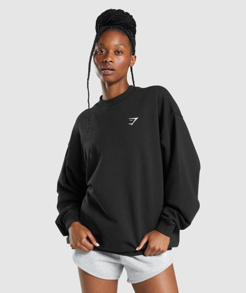 Gymshark Tréningová Oversized Mikina čierna