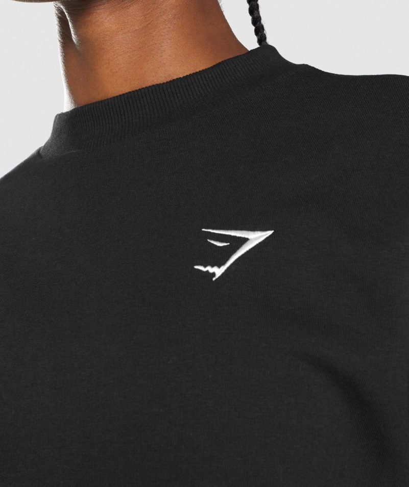 Gymshark Tréningová Oversized Mikina čierna