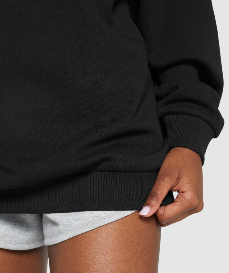 Gymshark Tréningová Oversized Mikina čierna