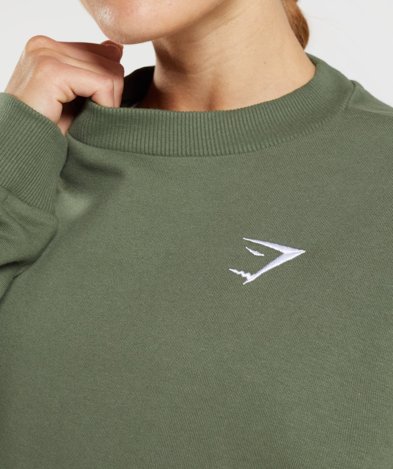 Gymshark Tréning Oversized Mikina Core Olivová