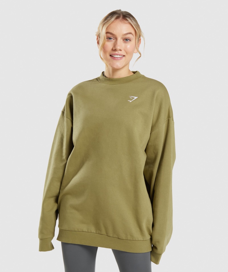 Gymshark Tréningová Oversized Mikina Griffin Zelená