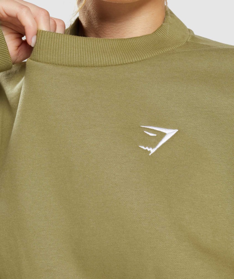 Gymshark Tréningová Oversized Mikina Griffin Zelená