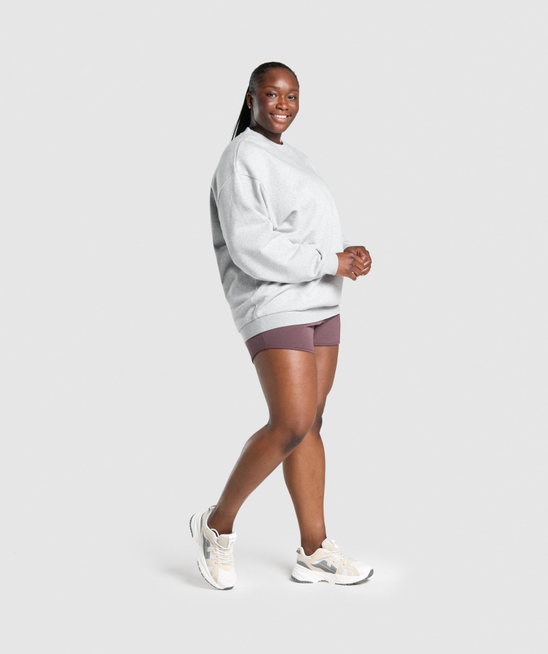 Gymshark Tréningová Oversized Mikina Svetlo šedá Marl