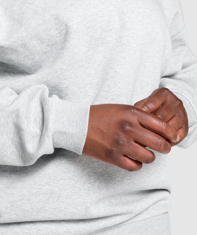 Gymshark Tréningová Oversized Mikina Svetlo šedá Marl