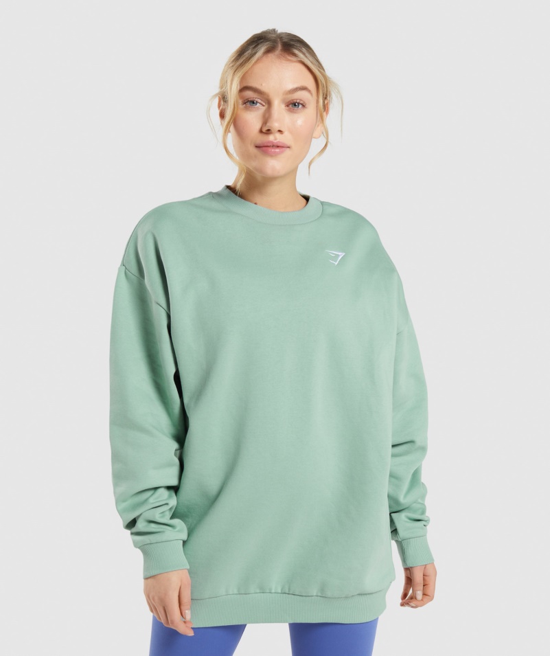 Gymshark Tréningová Oversized Mikina Maya Modrá