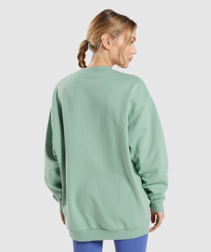 Gymshark Tréningová Oversized Mikina Maya Modrá
