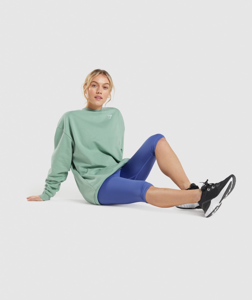 Gymshark Tréningová Oversized Mikina Maya Modrá