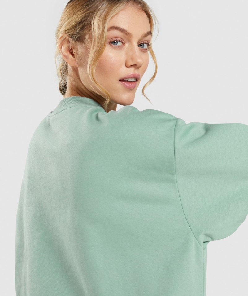 Gymshark Tréningová Oversized Mikina Maya Modrá