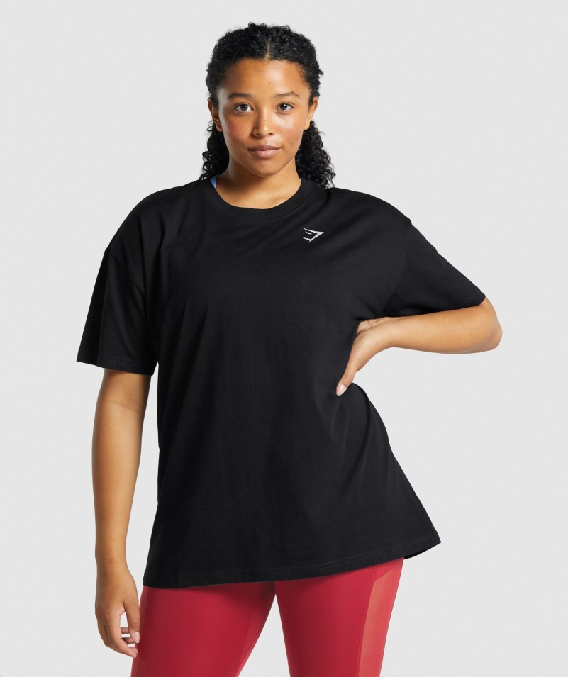 Gymshark Tréningové Oversized Tričko čierne