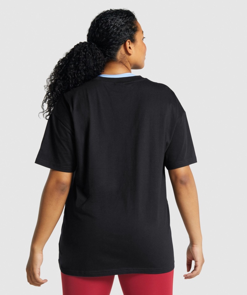 Gymshark Tréningové Oversized Tričko čierne