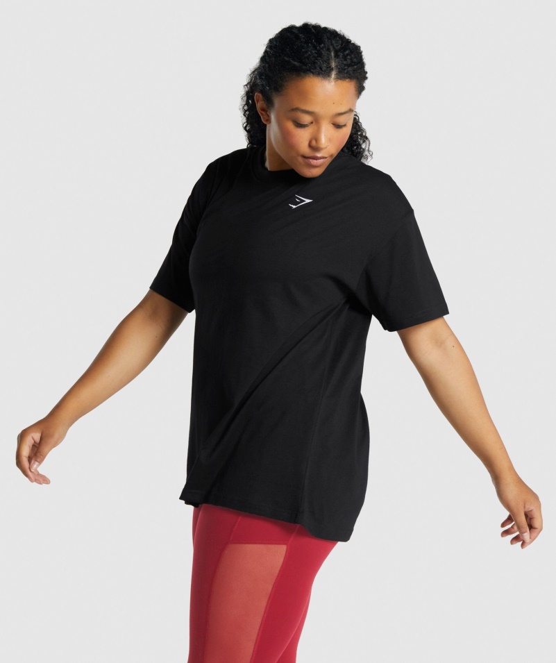 Gymshark Tréningové Oversized Tričko čierne