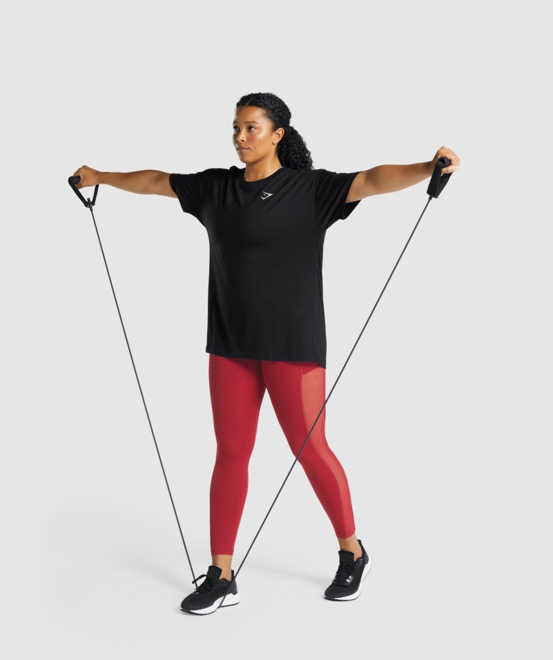 Gymshark Tréningové Oversized Tričko čierne