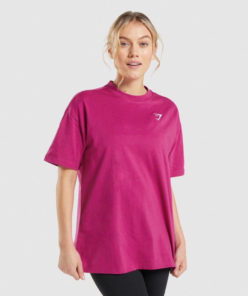 Gymshark Tréningové Oversized Tričko Dragon Pink