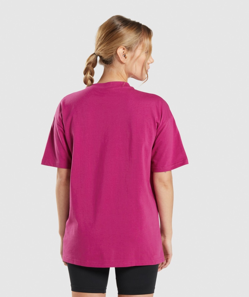 Gymshark Tréningové Oversized Tričko Dragon Pink