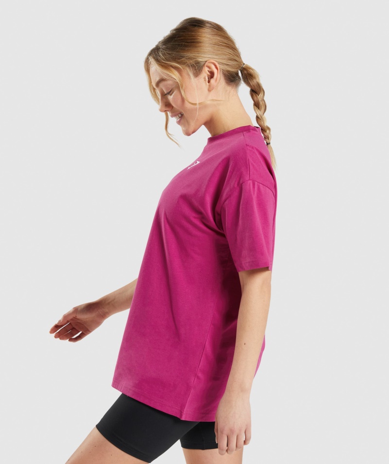 Gymshark Tréningové Oversized Tričko Dragon Pink