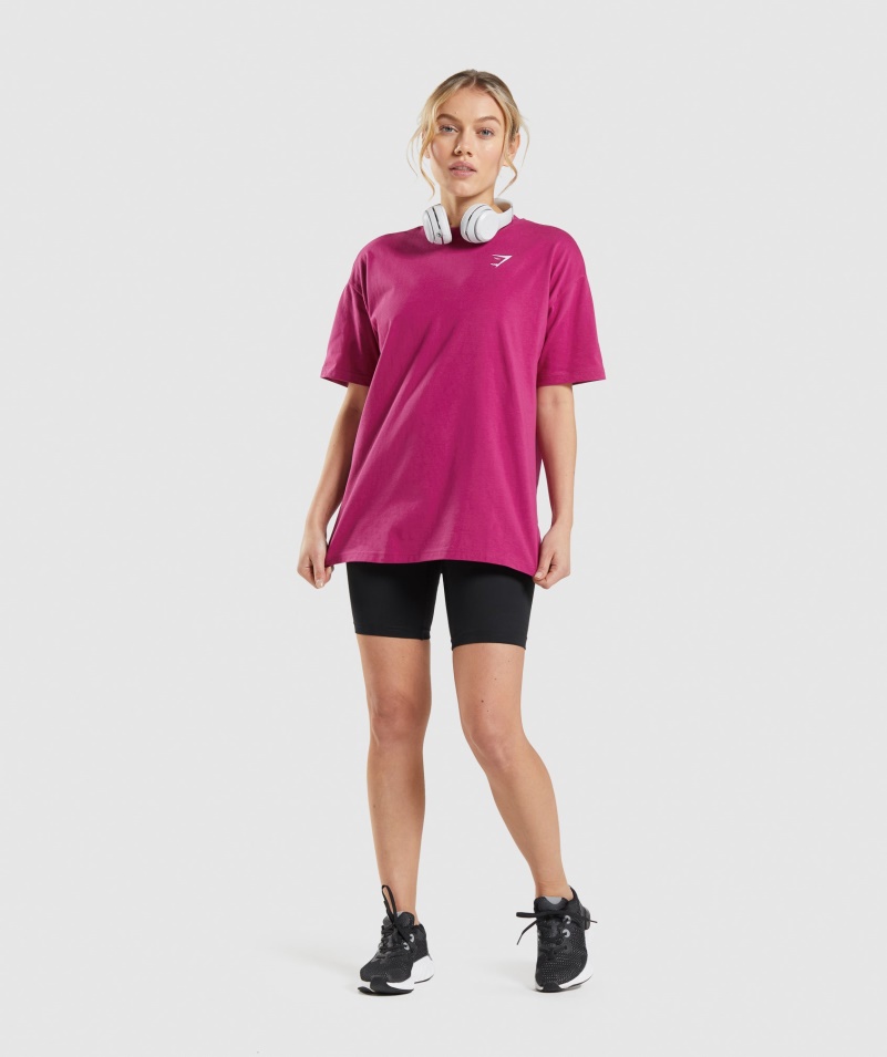 Gymshark Tréningové Oversized Tričko Dragon Pink