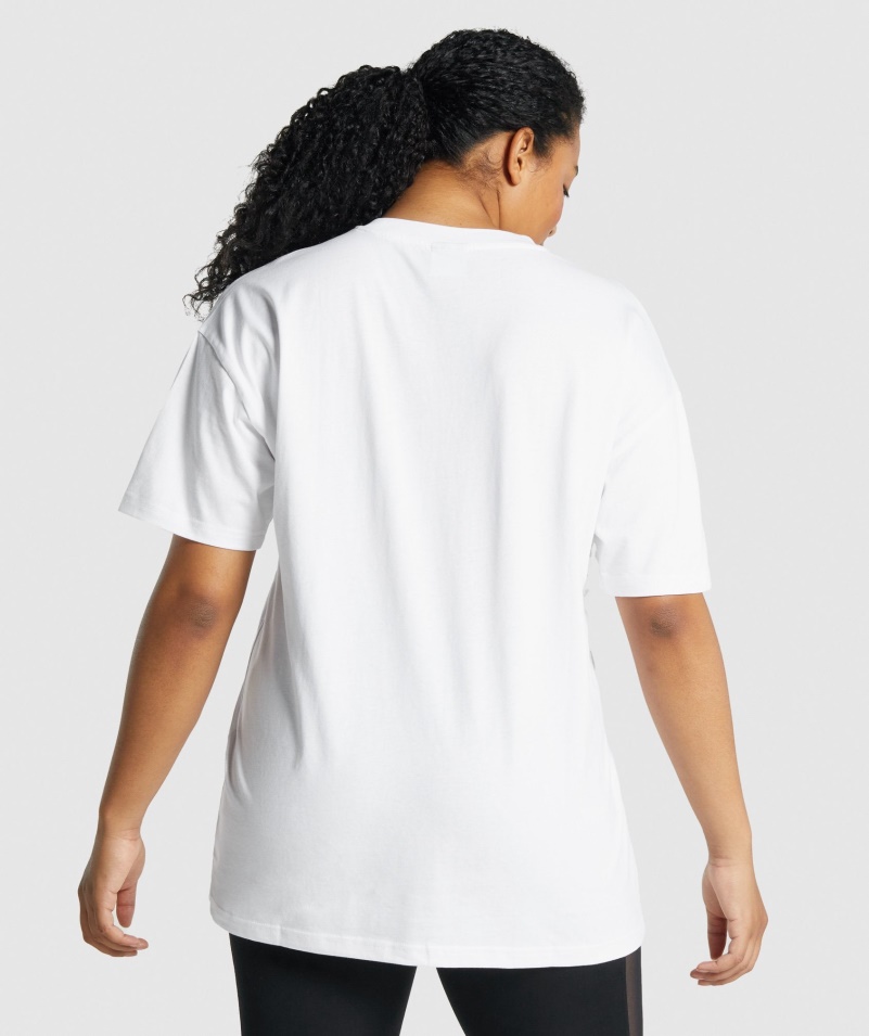 Gymshark Tréningové Oversized Tričko Biele