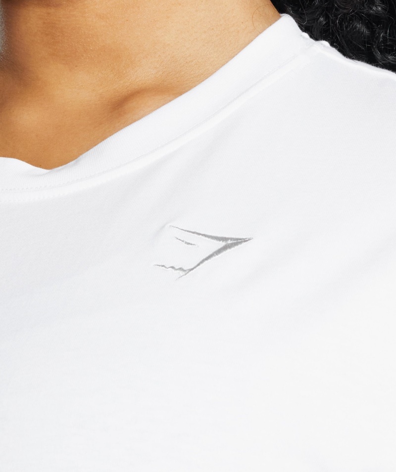 Gymshark Tréningové Oversized Tričko Biele