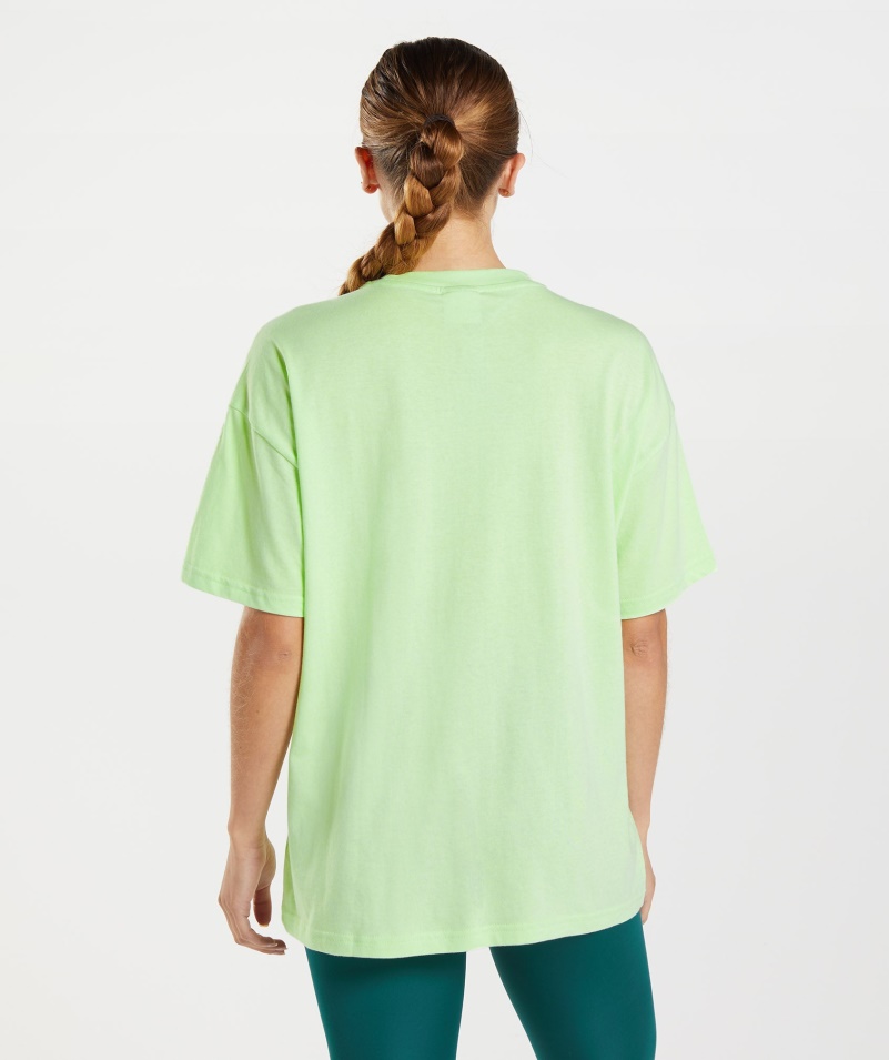 Gymshark Tréningové Oversized Tričko Kiwi Zelené