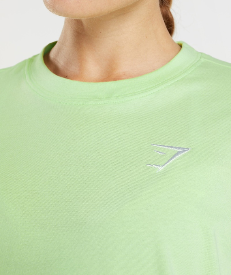 Gymshark Tréningové Oversized Tričko Kiwi Zelené
