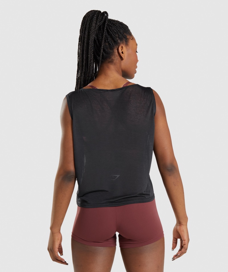 Gymshark Tréning Oversized Tank Black