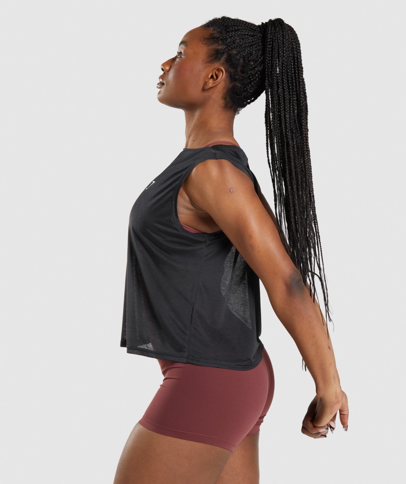 Gymshark Tréning Oversized Tank Black