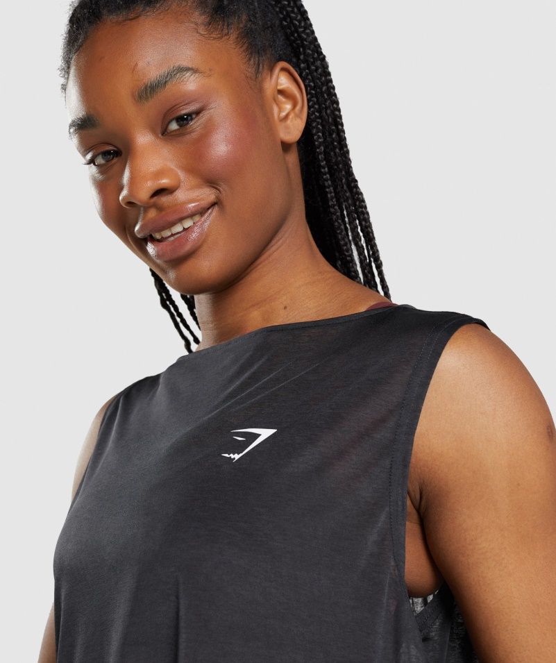 Gymshark Tréning Oversized Tank Black
