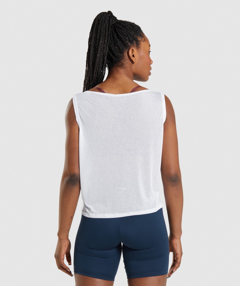 Gymshark Tréning Oversized Tank White
