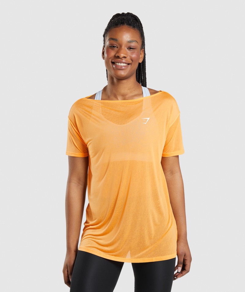 Gymshark Tréning Oversized Top Marhuľa Oranžová