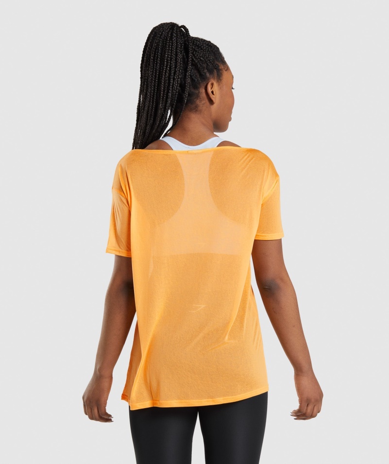 Gymshark Tréning Oversized Top Marhuľa Oranžová