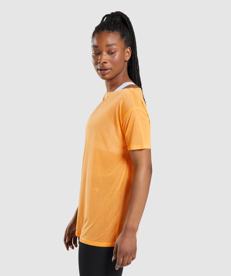Gymshark Tréning Oversized Top Marhuľa Oranžová