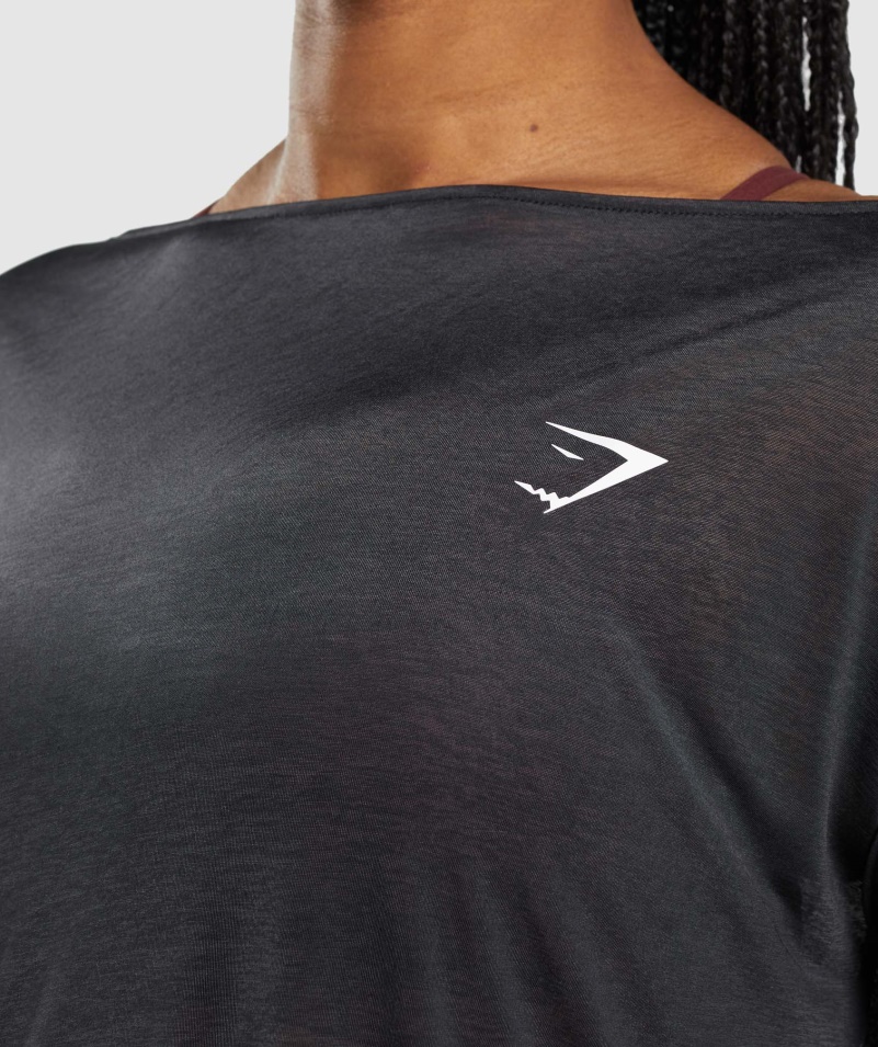 Gymshark Tréningový Oversized Top čierny