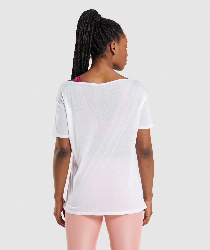 Gymshark Tréning Oversized Top Biely