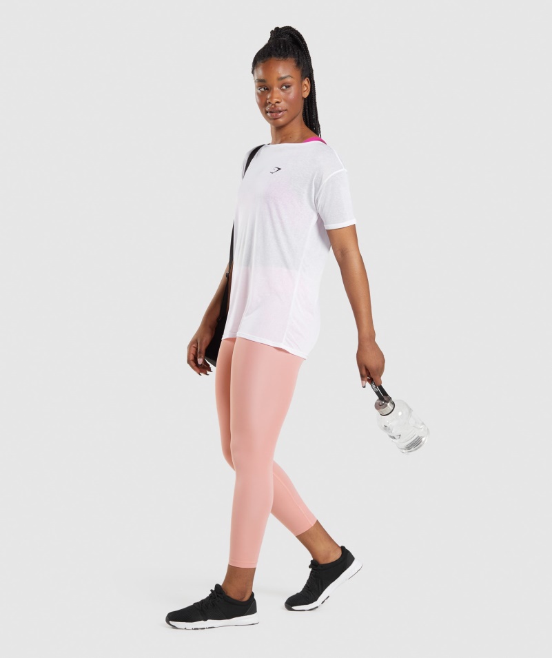 Gymshark Tréning Oversized Top Biely