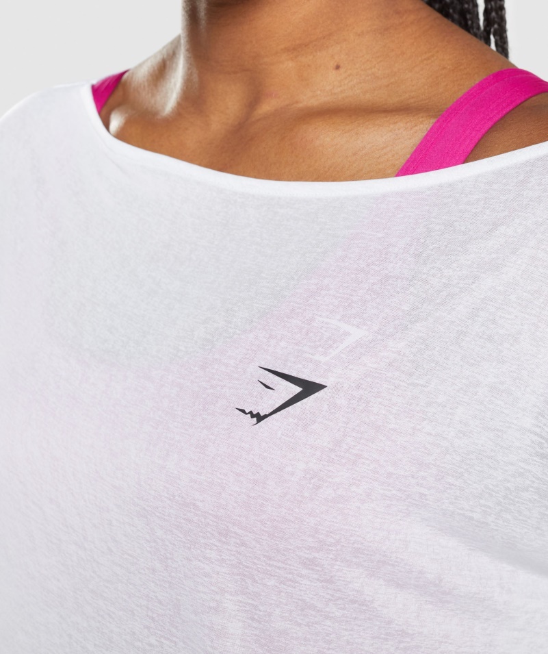 Gymshark Tréning Oversized Top Biely