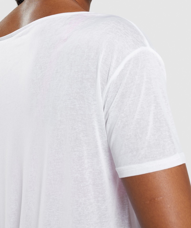 Gymshark Tréning Oversized Top Biely