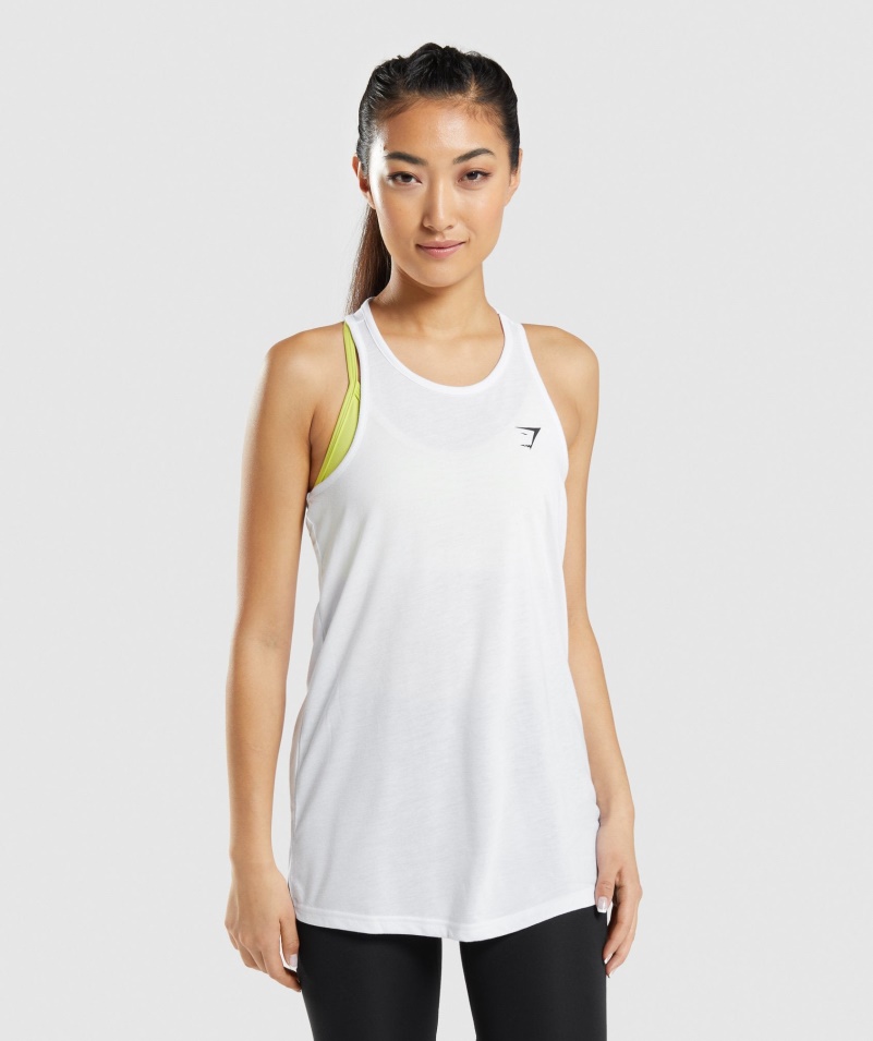 Gymshark Tréningová Oversized Vesta Biela