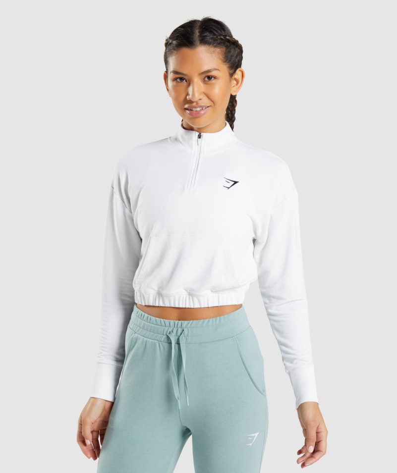 Gymshark Tréning Pippa Pulóver Biely