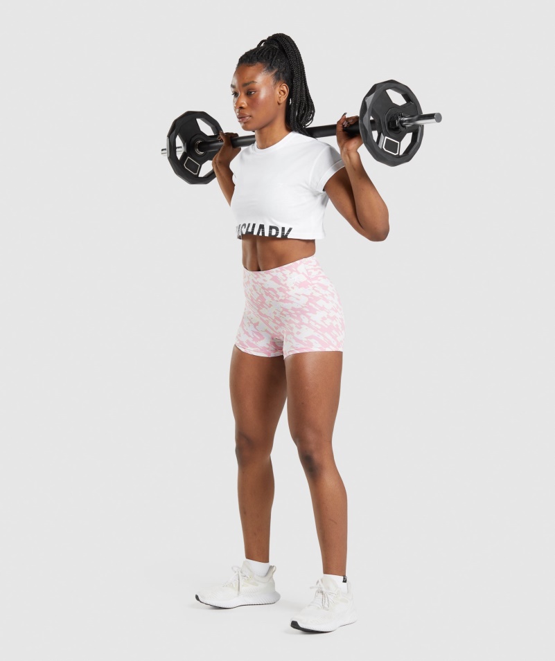 Gymshark Tréningové šortky Sorbet Ružová Potlač