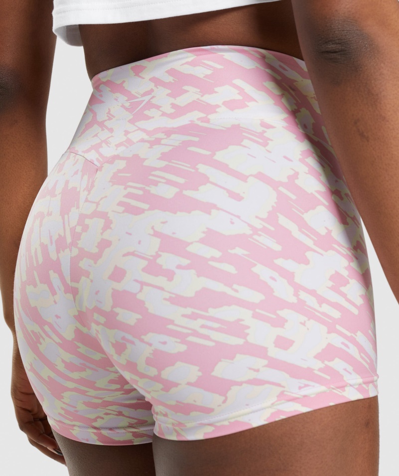 Gymshark Tréningové šortky Sorbet Ružová Potlač