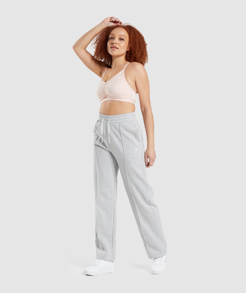 Gymshark Tréning Rovné Nohy Joggers Svetlosivá Marl
