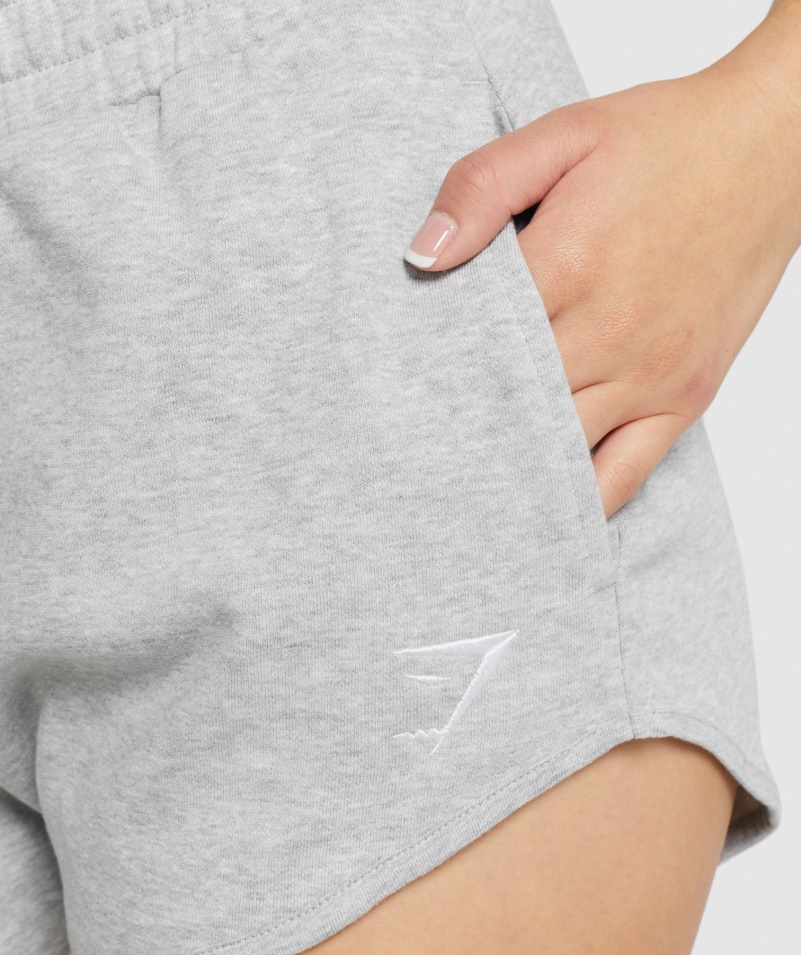 Gymshark Tréningové Teplákové šortky Svetlo šedá Marl
