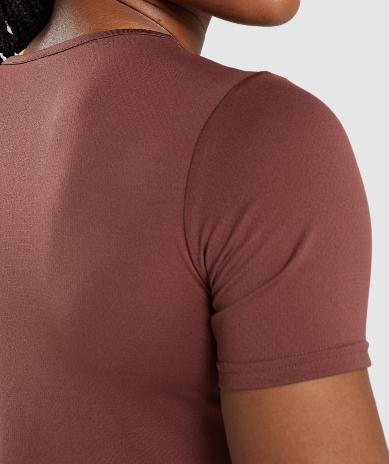 Gymshark Tréningové Tričko čerešňovo Hnedé