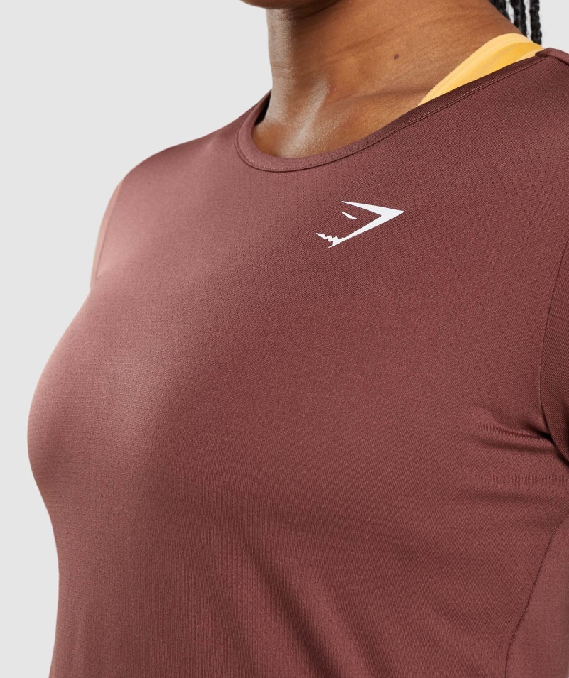 Gymshark Tréningové Tričko čerešňovo Hnedé