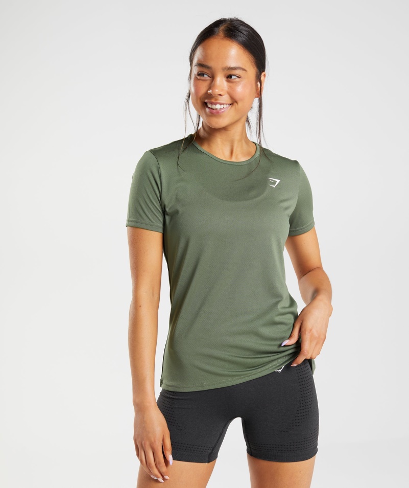 Gymshark Tréningové Tričko Jadro Olivové