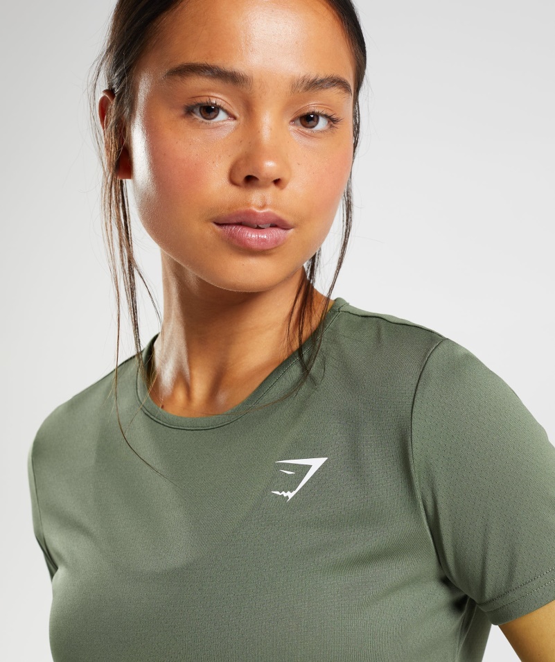 Gymshark Tréningové Tričko Jadro Olivové