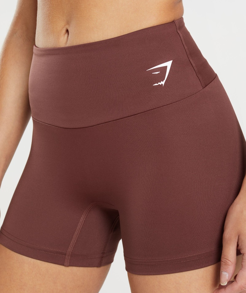 Gymshark Tréningové úzke šortky čerešňovo Hnedé