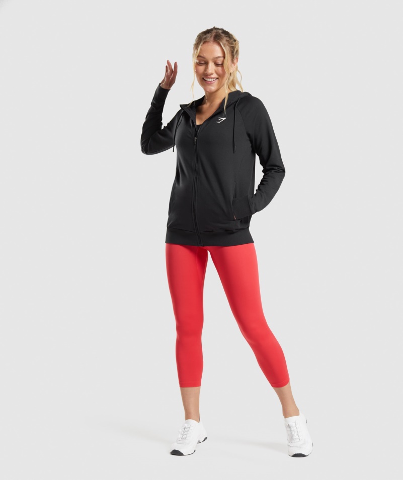 Gymshark Tréningová Mikina Na Zips čierna